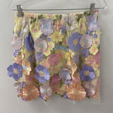 LA' ROS WOMEN'S SKIRT yellow multi colour floral L