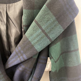 CLEO WOMEN'S COAT green black navy plaid M