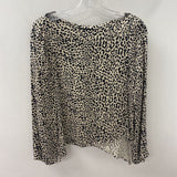 ZARA WOMEN'S BLOUSE/SHIRT cream black leopard print XS