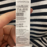 TOPSHOP WOMEN'S T-SHIRT white black sripe 2