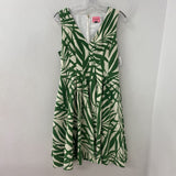 KATE SPADE WOMEN'S DRESS green tropical print 14