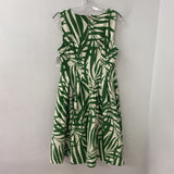 KATE SPADE WOMEN'S DRESS green tropical print 14
