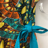 WOMEN'S DRESS green orange yellow print 12