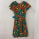 WOMEN'S DRESS green orange yellow print 12
