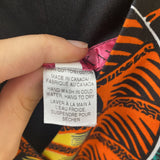 WOMEN'S DRESS green orange yellow print 12