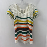 TORRID WOMEN'S SWEATER white multi colour stripe L/XL/1