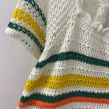TORRID WOMEN'S SWEATER white multi colour stripe L/XL/1
