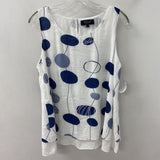 RED CORAL WOMEN'S TANK/CAMI white navy dots L