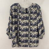 MARC CAIN WOMEN'S BLOUSE/SHIRT sage blue floral M
