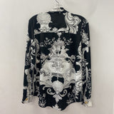 GIL SANTUCCI WOMEN'S BLOUSE/SHIRT black white grey baroque print 8/44