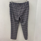 CLEO WOMEN'S PANTS white black brown plaid 14
