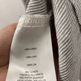 ELLEN TRACY WOMEN'S BLOUSE/SHIRT white grey stripe L