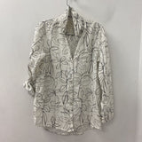 CYNTHIA ROWLEY WOMEN'S BLOUSE/SHIRT white black leaf print S