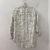 CYNTHIA ROWLEY WOMEN'S BLOUSE/SHIRT white black leaf print S