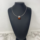 925 WOMEN'S NECKLACE silver amber
