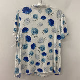 VLT'S by Valentina's WOMEN'S BLOUSE/SHIRT white blue floral print XL