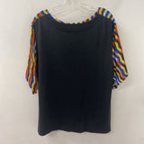 DRIES VAN NOTEN WOMEN'S TOP orange geo blue black geo L