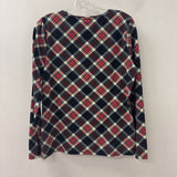TALBOTS WOMEN'S T-SHIRT blue red green plaid M