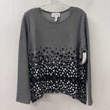 JOSEPH RIBKOFF WOMEN'S TOP black white herringbone & dots 10