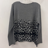JOSEPH RIBKOFF WOMEN'S TOP black white herringbone & dots 10