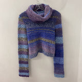 FREE PEOPLE WOMEN'S SWEATER purple blue pink multi S