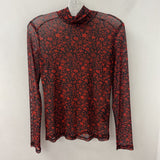 MAJE WOMEN'S TOP black red floral M/2