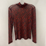 MAJE WOMEN'S TOP black red floral M/2