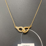 TORY BURCH WOMEN'S NECKLACE gold clear
