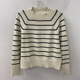 JOE FRESH WOMEN'S SWEATER cream black stripe M