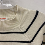 JOE FRESH WOMEN'S SWEATER cream black stripe M
