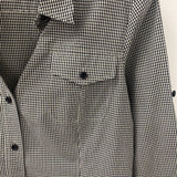 THEORY WOMEN'S BLOUSE/SHIRT black white gingham L