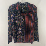 DESIGUAL WOMEN'S BLOUSE/SHIRT black multi colour floral L