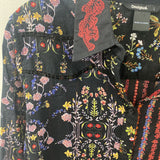 DESIGUAL WOMEN'S BLOUSE/SHIRT black multi colour floral L