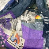 SUZI ROHER WOMEN'S SCARF/SHAWL grey blue burgundy