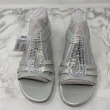 kelly & katie WOMEN'S SANDALS silver sparkle 8.5