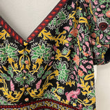 alice + olivia WOMEN'S DRESS black multi colour print S/M