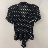 NINE WEST WOMEN'S BLOUSE/SHIRT black white dots 6