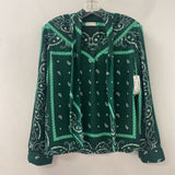 SANDRO WOMEN'S BLOUSE/SHIRT green white print S