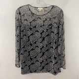 LAURA WOMEN'S PLUS TOP black white X