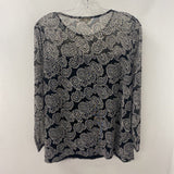 LAURA WOMEN'S PLUS TOP black white X