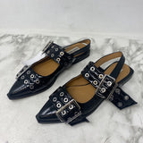 STEVE MADDEN WOMEN'S FLATS black silver 9.5