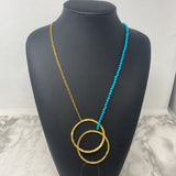 WOMEN'S NECKLACE gold turquoise