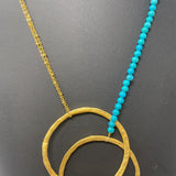 WOMEN'S NECKLACE gold turquoise