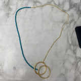 WOMEN'S NECKLACE gold turquoise