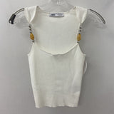 ZARA WOMEN'S TANK/CAMI white silver S