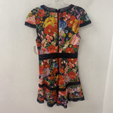 alice + olivia WOMEN'S DRESS black red pink multi XS