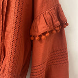 HOUSE OF HARLOW 1960 WOMEN'S BLOUSE/SHIRT burnt orange M
