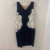 LAUREN WOMEN'S DRESS navy white 8