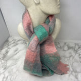 WOMEN'S SCARF/SHAWL pink green grey