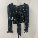 DYNAMITE WOMEN'S BLOUSE/SHIRT black white yellow M
